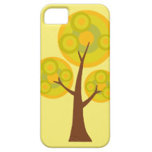 Caso retro del iPhone 5 del arte del árbol iPhone 5 Funda