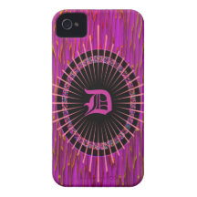 Caso rosado con monograma del iphone 4 iPhone 4 funda