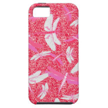 Caso rosado de Iphone 5 de la libélula de los chic iPhone 5 Case-Mate Carcasas
