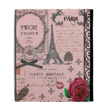 Caso rosado del ipad del collage de París del vint