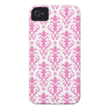 Caso rosado persa del iPhone 4/4S del damasco Case-Mate iPhone 4 Carcasas