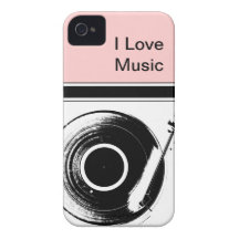Casos rosados del iPhone de la música iPhone 4 Fundas