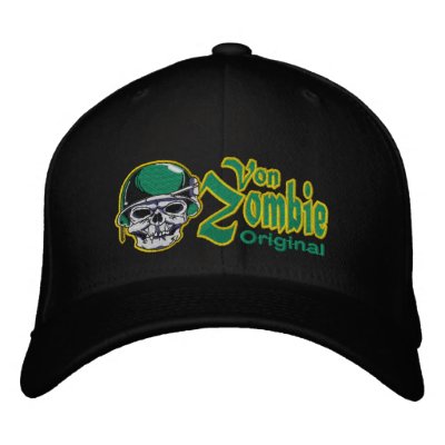 Casquillo 002 del cráneo del ejército del zombi gorra bordada