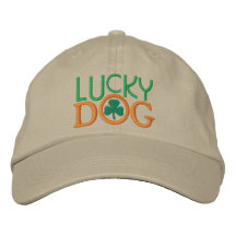 Casquillo afortunado del perro por SRF Gorro Bordado