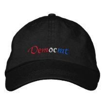 Casquillo blanco de Demócrata y azul bordado rojo Gorra Bordada