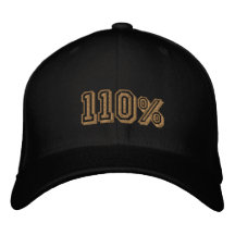 Casquillo bordado campeones 110% del oro gorra de beisbol