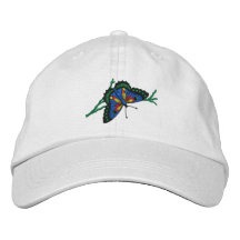 Casquillo bordado mariposa colorida gorra bordada