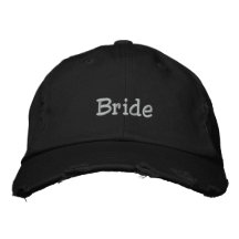 Casquillo de la novia en negro básico gorra de béisbol