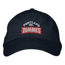 Casquillo de la oscuridad de los zombis de Portlan Gorros Bordados