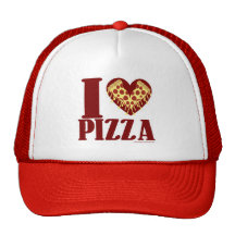 Casquillo de la pizza del corazón I Gorros