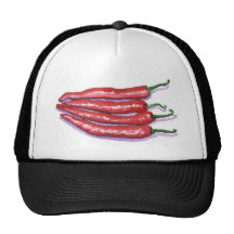 Casquillo de las pimientas de chile gorras de camionero