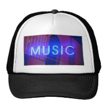 Casquillo de neón de la bola de la música gorras