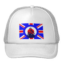 Casquillo de Union Jack del jinete de la vespa de  Gorros