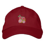 Casquillo del arte: Flores del hibisco. Desig rosa gorras bordados