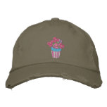 Casquillo del arte: Pensamientos rosados en un pot gorras bordados