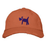 Casquillo del arte: Perro y firma púrpuras de Bell gorras bordados