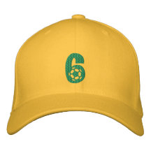Casquillo del fútbol del número 6 de Suráfrica Gorras Bordadas