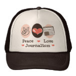 Casquillo del periodismo del amor de la paz gorros bordados