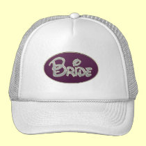 Casquillo púrpura de la novia de Bling gorras