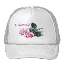 Casquillo rosado de la dama de honor de los rosas  gorros bordados