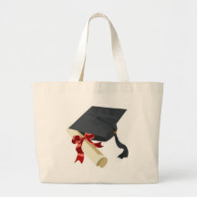 Casquillo y diploma de la graduación bolsas lienzo