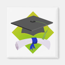 Casquillo y diploma de la graduación iman para frigorífico