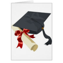 Casquillo y diploma de la graduación felicitaciones