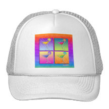 Casquillos, gorras - Margaritas del arte pop