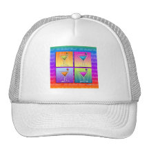 Casquillos, gorras - martinis del arte pop