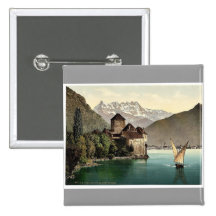 Castillo de Chillon, y abolladura du Midi, lago ge Pin