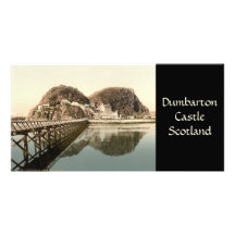 Castillo de Dumbarton, Dumbartonshire, Escocia Plantilla Para Tarjeta De Foto