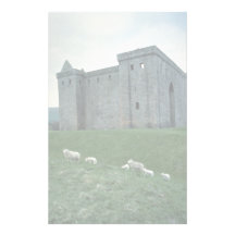 Castillo de la ermita con las ovejas, Escocia Papeleria De Diseño