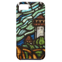 Castillo de la fantasía del vitral de Nouveau del  iPhone 5 Funda