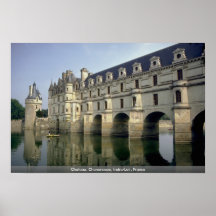Castillo francés, Chenonceau, Indre/Loir, Francia Poster