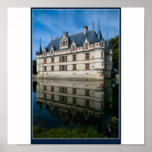 Castillo francés de Azay-le-Rideau Poster