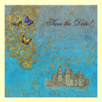 Castillo medieval del cuento de hadas invitaciones