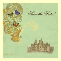 Castillo medieval del cuento de hadas invitaciones