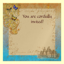 Castillo medieval del cuento de hadas invitaciones
