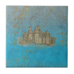Castillo y flor de lis del cuento de hadas azulejos ceramicos