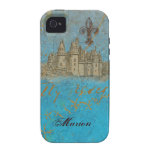 Castillo y flor de lis del cuento de hadas vibe iPhone 4 fundas