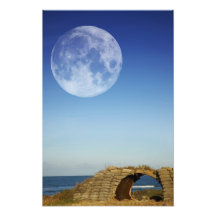 Castillos de la arena y la luna arte con fotos
