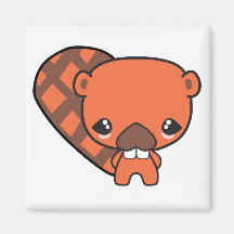 castor tonto lindo del kawaii iman de frigorífico