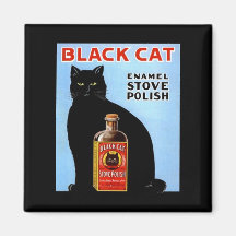 ¡CAT NEGRO DEL VINTAGE DEL ~ DEL IMÁN DE LA COCINA
