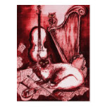 CAT, rojo y blanco MUSICALES Postal
