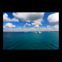 Catamaranes en el mar del Caribe posters
