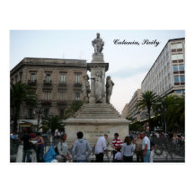 Catania, postal de Vincenzo Bellini de la plaza