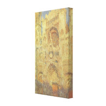 Catedral de Ruán, puesta del sol de Claude Monet Impresión De Lienzo
