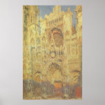 Catedral de Ruán, puesta del sol de Claude Monet Poster