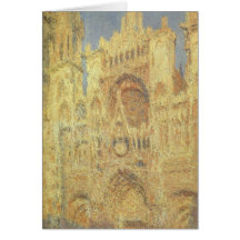 Catedral de Ruán, puesta del sol de Claude Monet Felicitación
