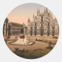 Catedral y plaza, Lombardía, Italia de Milano Pegatinas